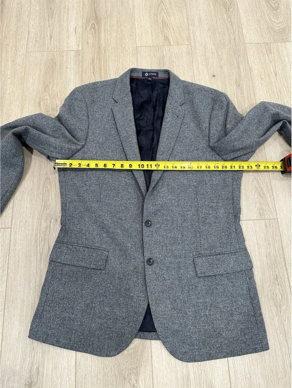 J.Crew Ludlow Mens Sport Coat Blazer Two Button Gray Yorkshire Tweed 44L